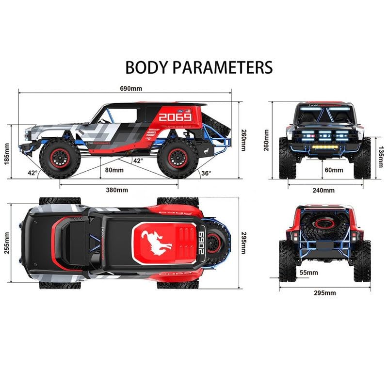 MJX Hyper Go H8P 1:8 Scale Ford Bronco Baja 1000 4WD Brushless RC Off-Road Crawler