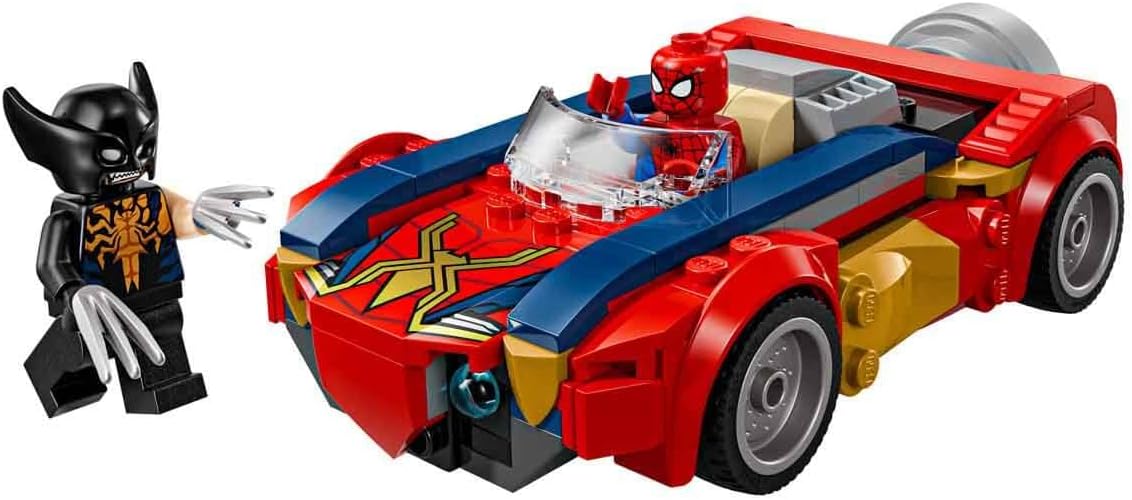 LEGO Marvel Spider-Man Car vs. Venomized Wolverine 76336 Super Hero Building Toy for Boys and Girls Aged 7+ - Spider-Man Supercar Playset with 2 Minifigures