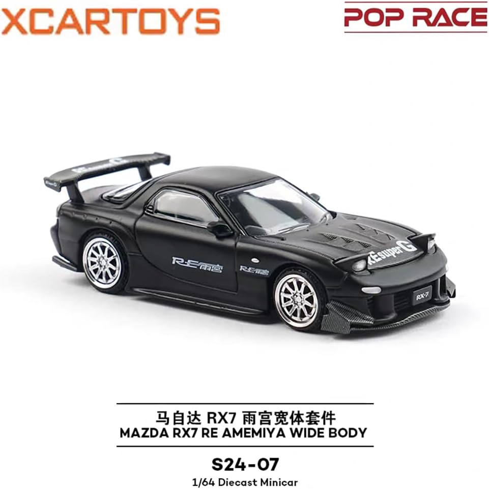 POP RACE 1:64 RX7 RE AMEMIYA WIDE BODY Metal Diecast Model Car S24-07