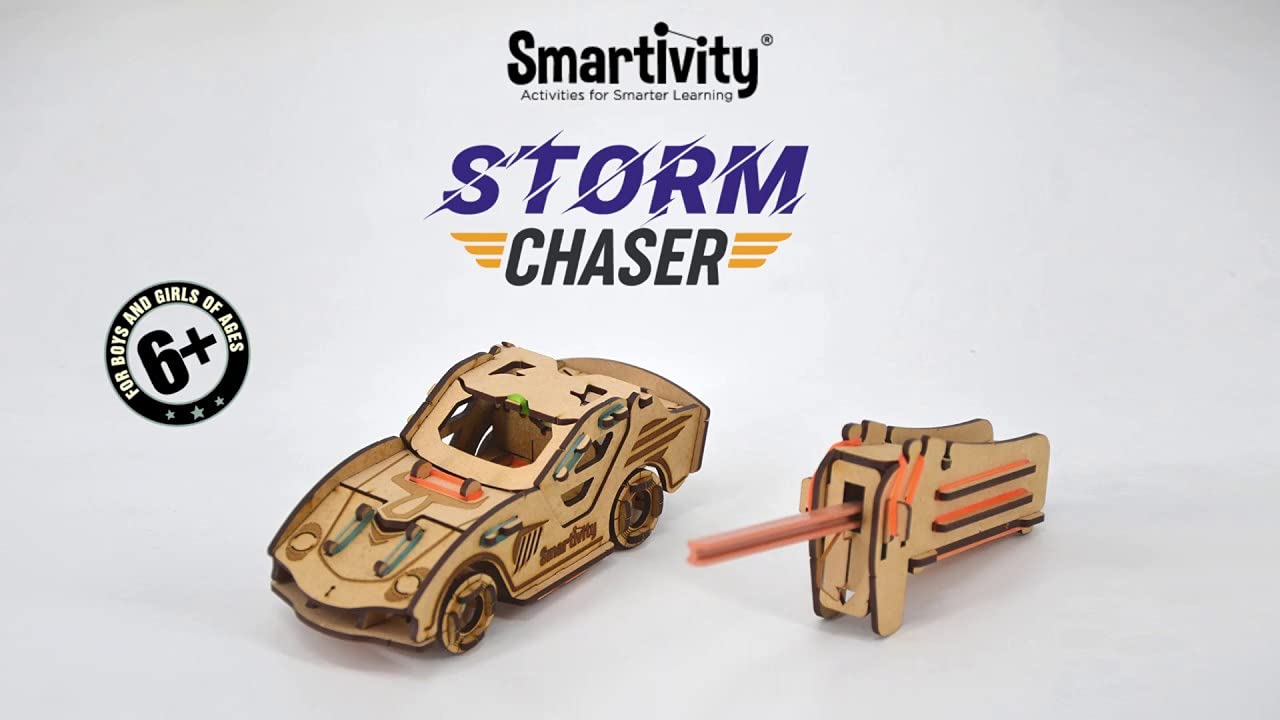Smartivity STEM Wheels Speedster Car with Mods Storm Chaser Car with Launcher, Educational DIY Building Construction Activity Toy Game Kit, Construct, Play...(PACK OF 6)