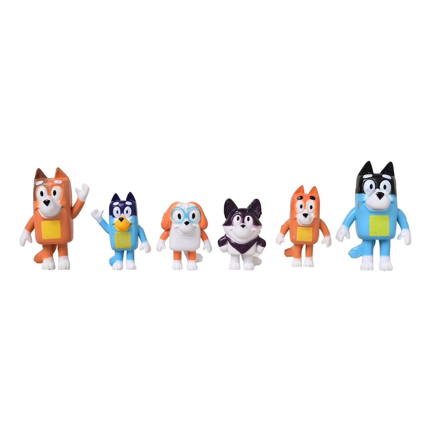 Royaldeals Bluey Family Figurines 6-Pack Set Including Bluey Bingo Chilli and Bandit - Genuine Licensed Toys