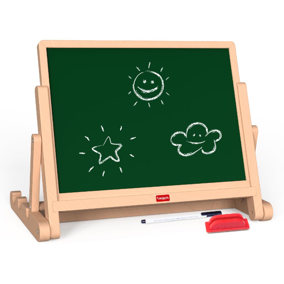 Giggles Draw N Write Desktop Slate, 4in1 Double Sided Chalk Board for Kids (PACK OF 4)