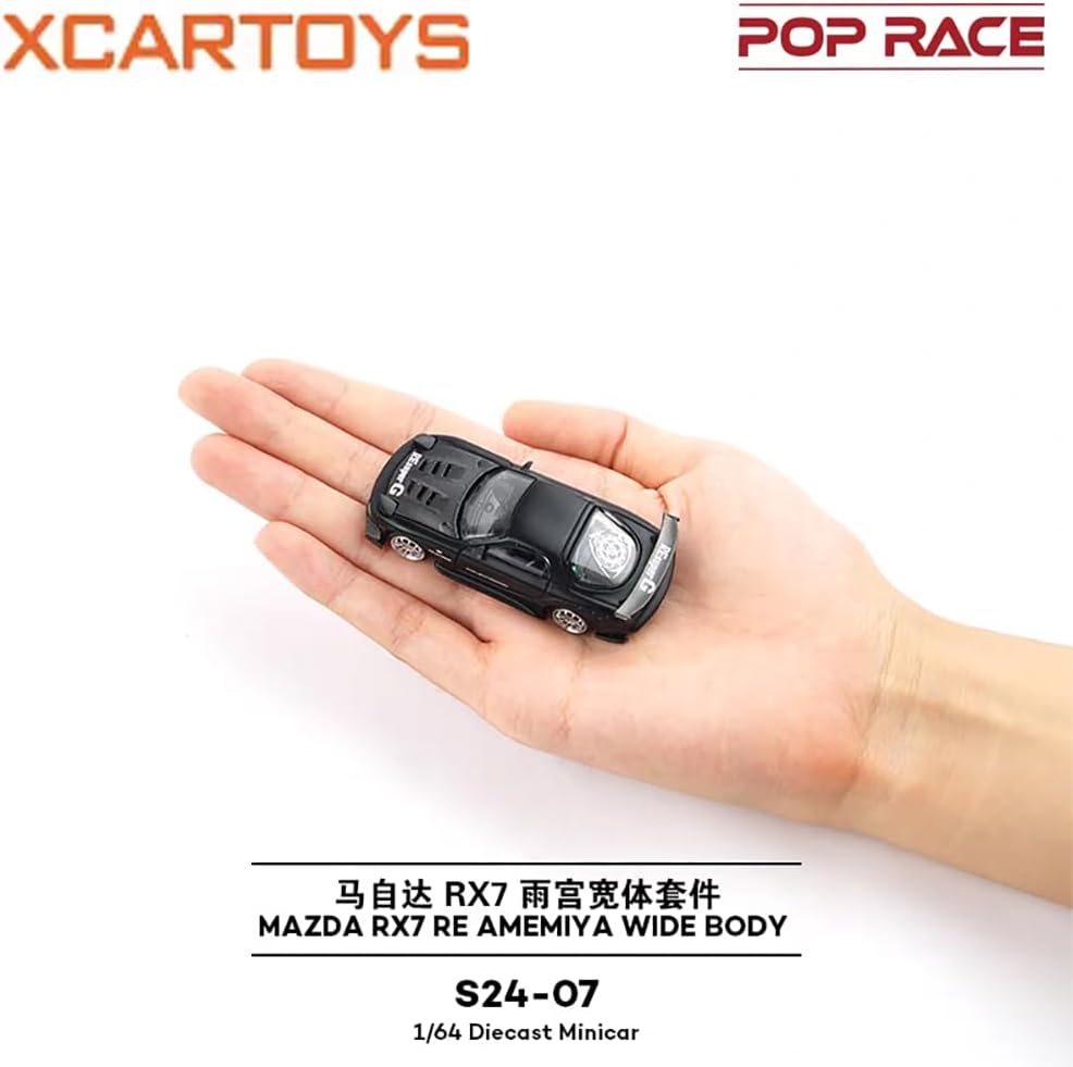 POP RACE 1:64 RX7 RE AMEMIYA WIDE BODY Metal Diecast Model Car S24-07