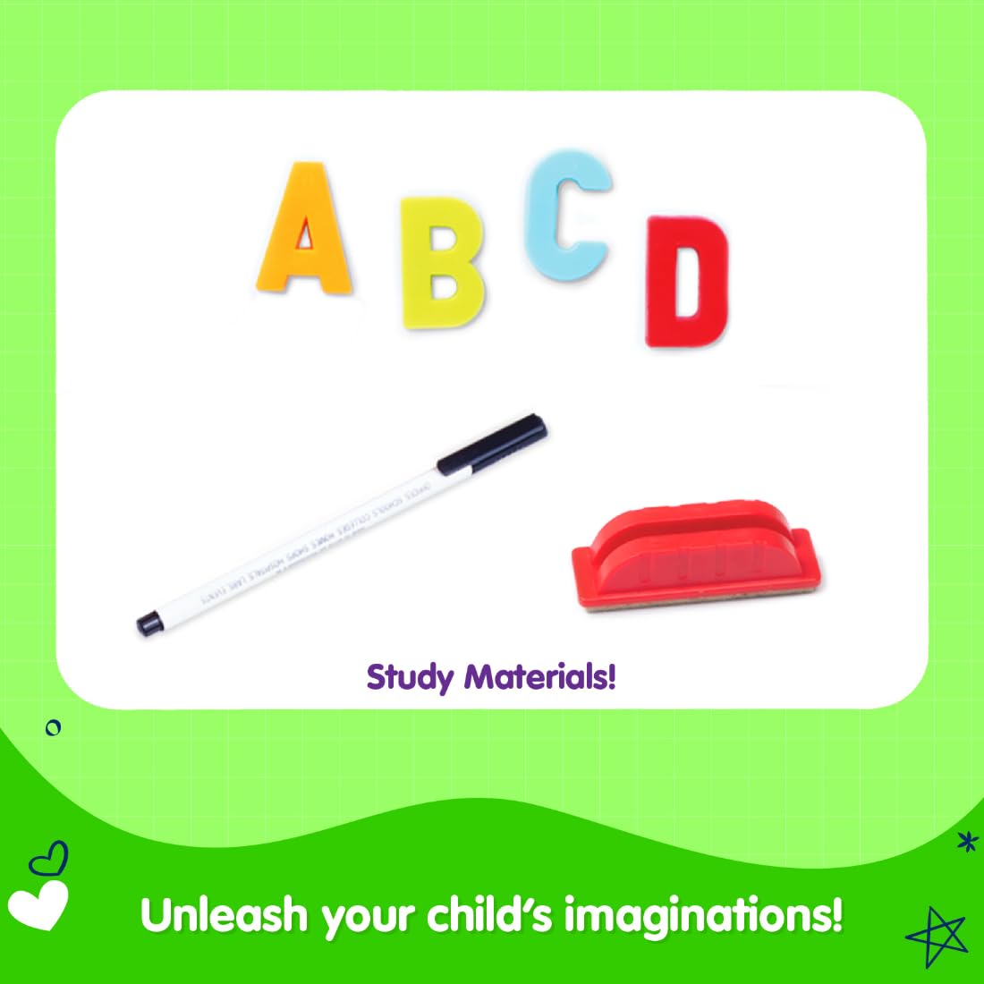 Giggles Draw N Write Desktop Slate, 4in1 Double Sided Chalk Board for Kids (PACK OF 4)