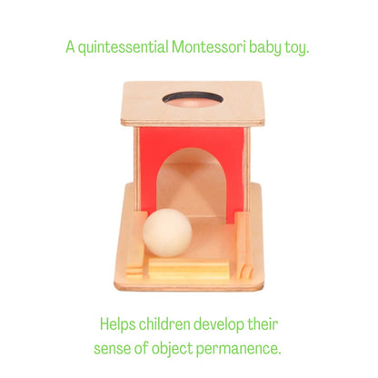Wooden Object Permanence Box Drop Ball Toy