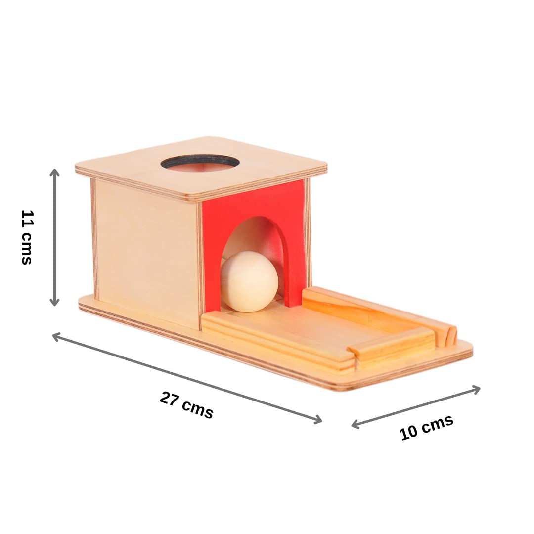 Wooden Object Permanence Box Drop Ball Toy