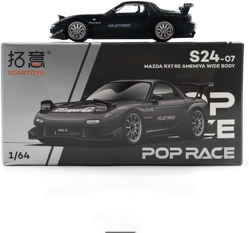 POP RACE 1:64 RX7 RE AMEMIYA WIDE BODY Metal Diecast Model Car S24-07