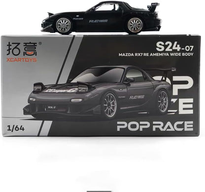 POP RACE 1:64 RX7 RE AMEMIYA WIDE BODY Metal Diecast Model Car S24-07