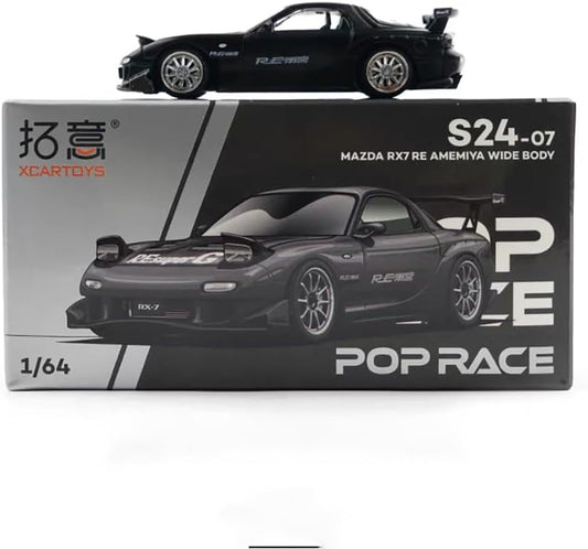 POP RACE 1:64 RX7 RE AMEMIYA WIDE BODY Metal Diecast Model Car S24-07