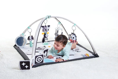 Tiny Love Baby Tummy Time Play Mat, Gymini Deluxe Baby Play Mats for Floor, Magical Tales Black & White Activity Gym