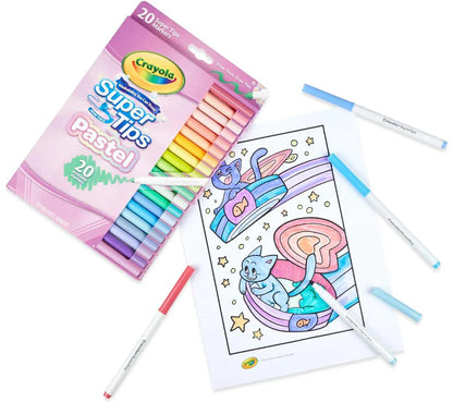 Washable Super Tips, Pastel Markers, 20 Count