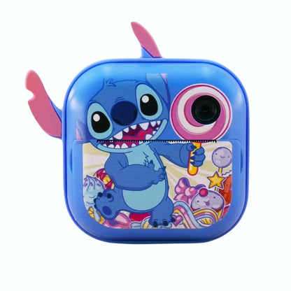 Kids Instant Print Camera Toy – Mini Photo Printer with Coloring Pens, Print Paper & Stickers, Fun Character Design for Boys & Girls