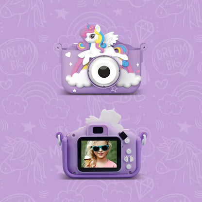 Kids Digital Camera for Children – 2 Inch HD Screen, Soft Silicone Character Case, Rechargeable Camera Toy for Boys & Girls
