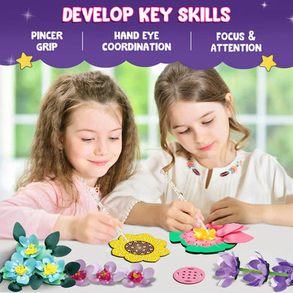 POKE 'N' CREATE - Flower Making Kit | 4-8 years | DIY CRAFT KIT(PACK OF 6)