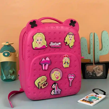 Kids Cartoon Character Silicone Backpack | Cute Bear Ear School Bag with Charms for Girls & Boys | Waterproof EVA Travel Bag