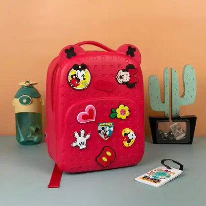 Kids Cartoon Character Silicone Backpack | Cute Bear Ear School Bag with Charms for Girls & Boys | Waterproof EVA Travel Bag