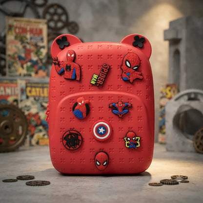 Kids Cartoon Character Silicone Backpack | Cute Bear Ear School Bag with Charms for Girls & Boys | Waterproof EVA Travel Bag
