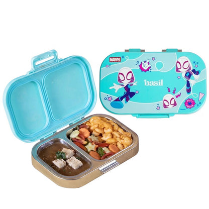 Basil Bento Ace 2-Compartment Stainless Steel Lunch Box Leakproof School Tiffin