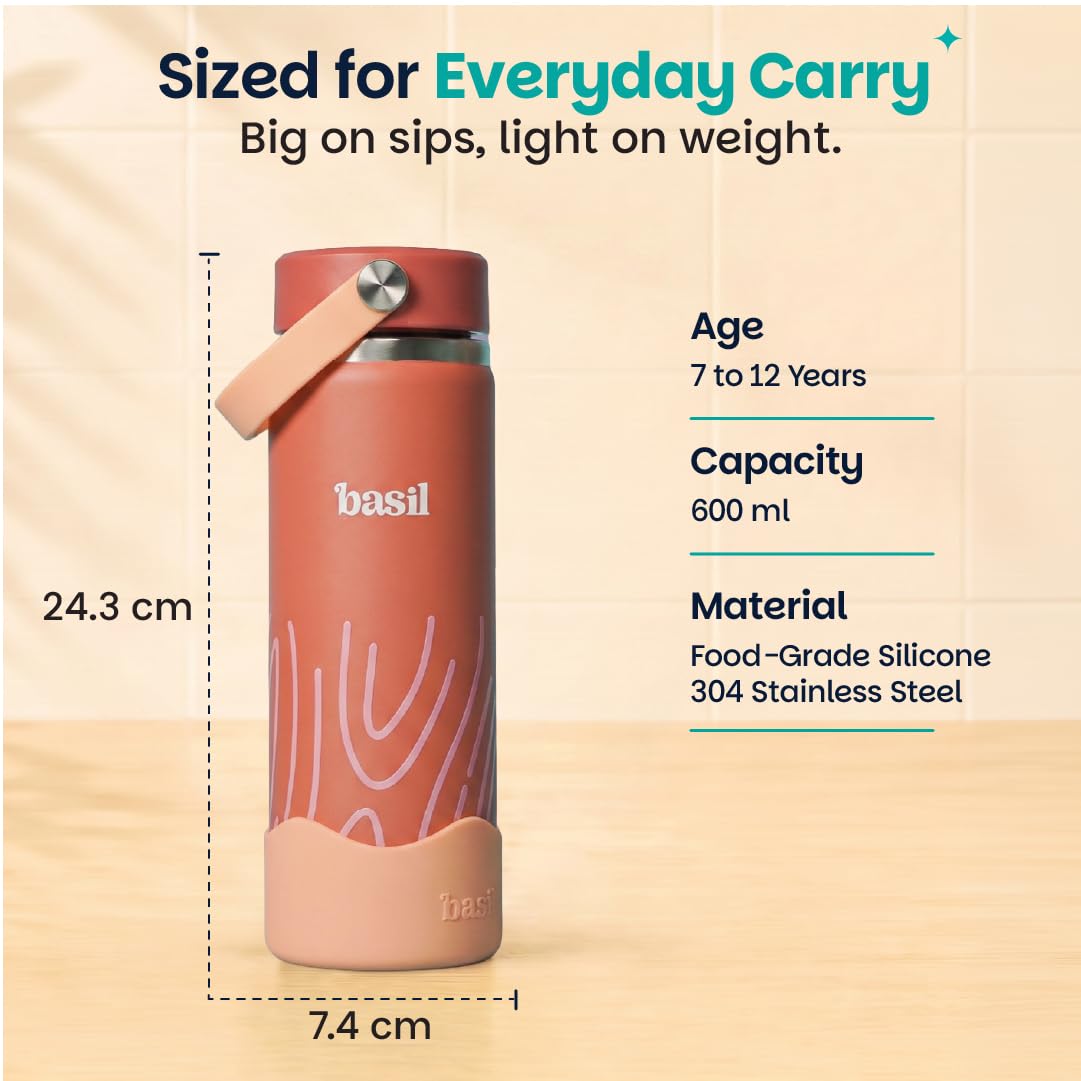 Basil HydraRush 600ml Insulated Stainless Steel Bottle – Classic Lilac