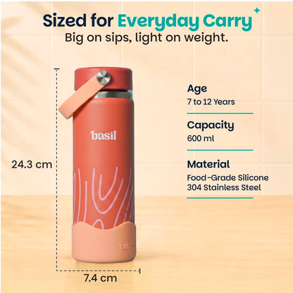 Basil HydraRush 600ml Insulated Stainless Steel Bottle – Classic Lilac