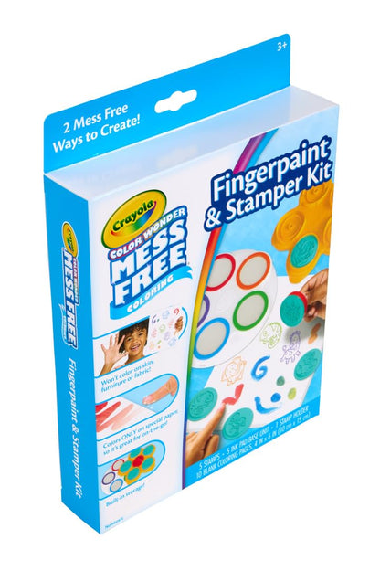 Crayola Color Wonder Mess Free Fingerpaint & Stamper Kit, Safari Stamps for Kids, Color Reveal Ink, Toddler Activity, Gifts, 3+