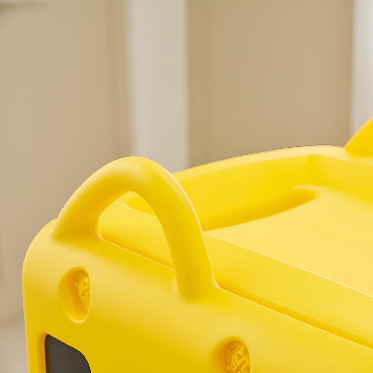 Yaya School Bus Roof Car, Ride-on Toy with Interactive Steering Wheel, EVA Foam Wheels, Storage Compartment, 360° Rotating Front Wheel, Double Opening Doors, Indoor Outdoor Use