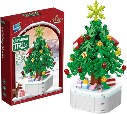 Christmas Tree Building Bricks Set - DIY Building Block Kit for Creative, 211 Pieces Building Toys for Boys Girls Kids Adults, Xmas Building Blocks Presents, Creative Gifts