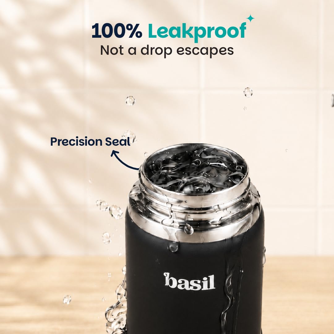 Basil HydraFizz 800ml Insulated Stainless Steel Sipper Bottle – Classic Plum Black