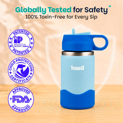 Basil HydraRush 380ml Insulated Stainless Steel Water Bottle – BPA-Free Kids Sipper
