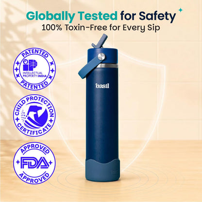 Basil HydraFizz 800ml Insulated Stainless Steel Bottle – Classic Navy