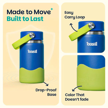 Basil HydraRush 380ml Insulated Stainless Steel Bottle – Oasis