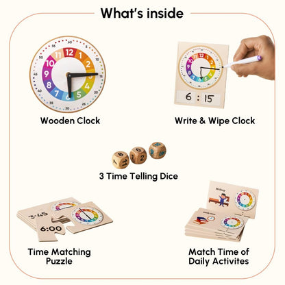 Curious Cub Learning Clock for Kids | Educational Toys for 5+ Year Old | Fun Time Learning Kit | Activity Toys for 6 Year Old Boys, Girls & Educational Board Games for Kids | Ideal Birthday Gift