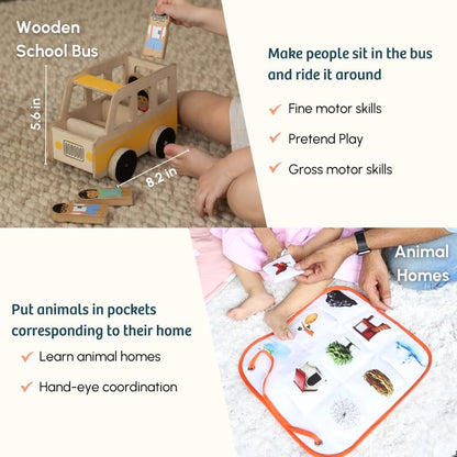 Curious Cub Montessori Learning Wooden Baby Toys| Box 10:21+ Months | Montessori Toys for 1+ Year Old | Problem Solving, Brain Development Toys| Fine Motor Skills | Christmas Gift for 1 Year Old