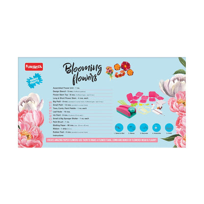 Handycrafts Blooming Flowers, Paper Flower Making kit (PACK OF 4)
