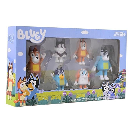 Royaldeals Bluey Family Figurines 6-Pack Set Including Bluey Bingo Chilli and Bandit - Genuine Licensed Toys