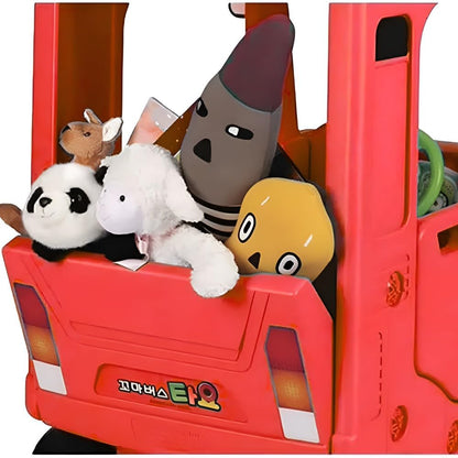 Yaya London Bus Roof Car, Ride-on Toy with Interactive Steering Wheel, EVA Foam Wheels, Storage Compartment, 360° Rotating Front Wheel, Double Opening Doors, Indoor Outdoor Use