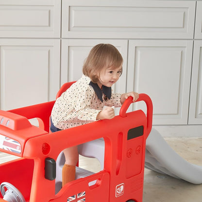 Yaya London Compact Bus Slide, Indoor Play Set with Musical Steering Wheel, HDPE Material, Safety Handle, Non-Slip Stairs, KC Certified for Children