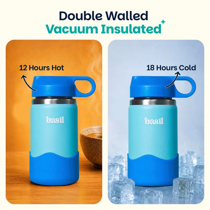 Basil HydraRush 380ml Insulated Stainless Steel Water Bottle – BPA-Free Kids Sipper