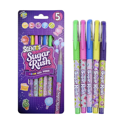 SUGAR RUSH 5 NEON GEL PENS (PACK OF 12)