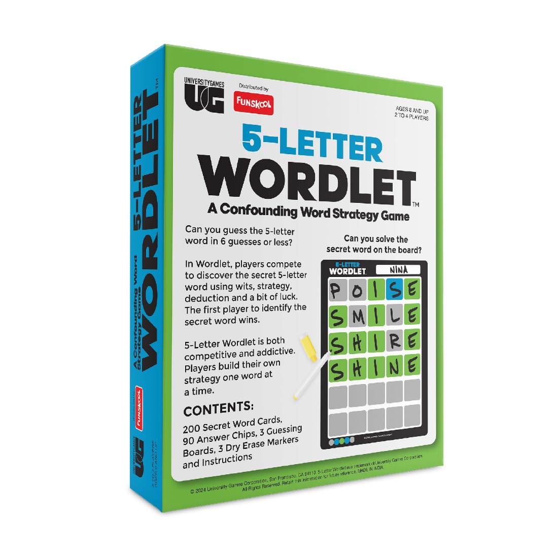 5 Letter Wordlet, Strategy Game, Board Game for Kids (PACK OF 6)