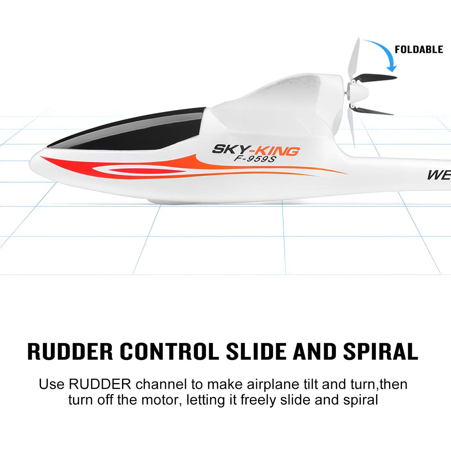 GoolRC 3CH RC Airplane Sky-King RC Plane Fighter Toys,2.4GHz 6-axis Gyro Stabilizer RTF Glider Aircraft Plane,Easy to Fly for Adults Beginners s Blue
