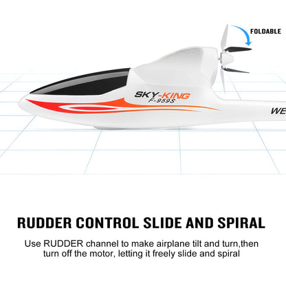 GoolRC 3CH RC Airplane Sky-King RC Plane Fighter Toys,2.4GHz 6-axis Gyro Stabilizer RTF Glider Aircraft Plane,Easy to Fly for Adults Beginners s Blue