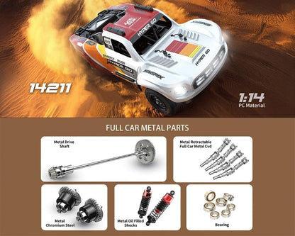 Mjx Hyper Go 14211 Rc Truck 4x4 Rc Brushless Rc Truck Electric Powered RC Car Brushless Motor and Esc, Rc Cars for Adults,1/14 4wd High Speed Rc Cars Drift for Adults