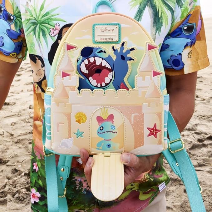 Loungefly Disney Stitch Sandcastle Beach Surprise Mini Backpack, Multi, One Size, Backpack