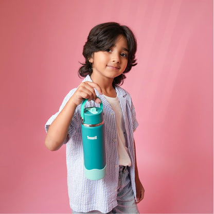 Basil HydraRush 600ml Insulated Stainless Steel Bottle – Kids Wide-Mouth Water Bottle
