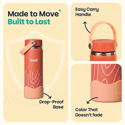 Basil HydraRush 600ml Insulated Stainless Steel Bottle – Classic Lilac