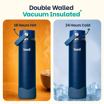 Basil HydraFizz 800ml Insulated Stainless Steel Bottle – Classic Navy