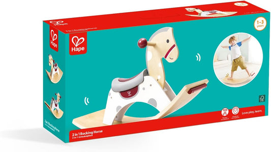 Hape 2 in 1 Rocking Horse, Rocking Horse and Balance Board, Ages 12 Months and Up