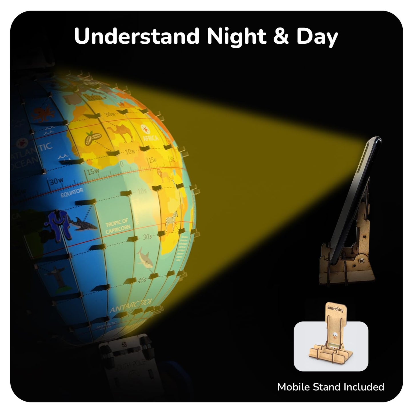 Smartivity Interactive Globe Model for Kids 8-14 Years Old | Build Your Own Globe with 1000+ Facts About Animals, Monuments, Places I Birthday Gift for Boys...(PACK OF 6)