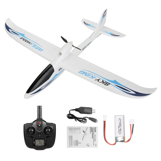 GoolRC 3CH RC Airplane Sky-King RC Plane Fighter Toys,2.4GHz 6-axis Gyro Stabilizer RTF Glider Aircraft Plane,Easy to Fly for Adults Beginners s Blue